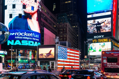 Big display at Times Square