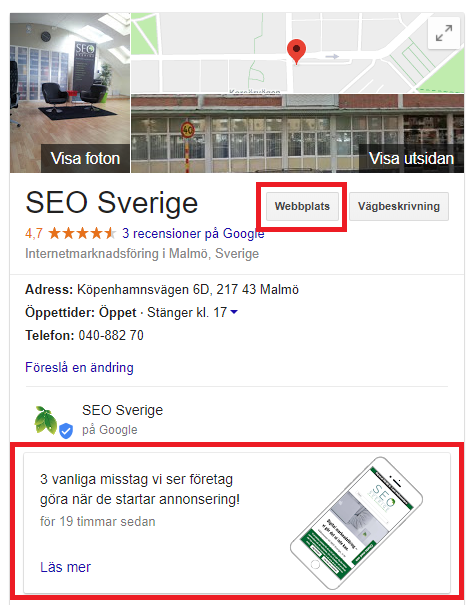 SEO Sverige Google My Business