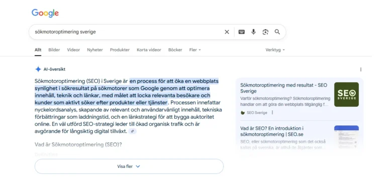 SEO Sverige AI Overviews & AI Mode - Revolutionerar din sökning